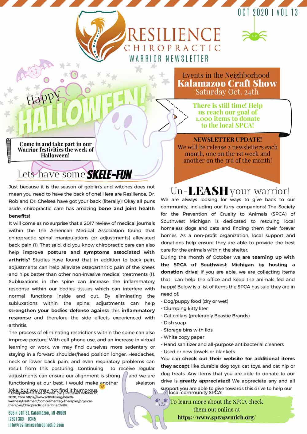 Chiropractic Kalamazoo MI Newsletter Oct 2020
