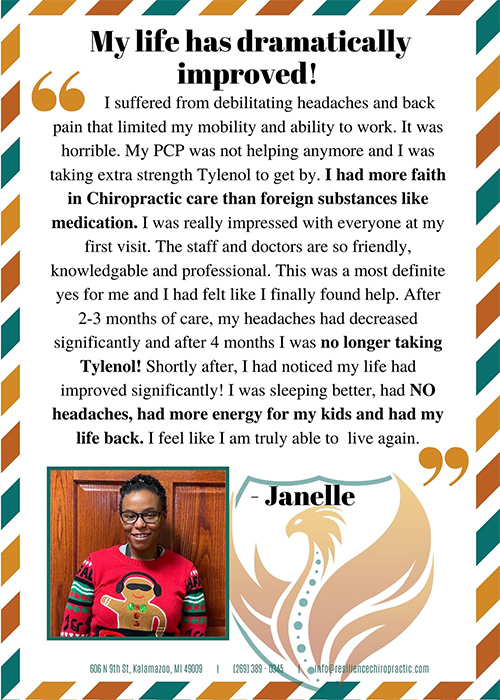 Chiropractic Kalamazoo MI Warrior Testimonial - Janelle