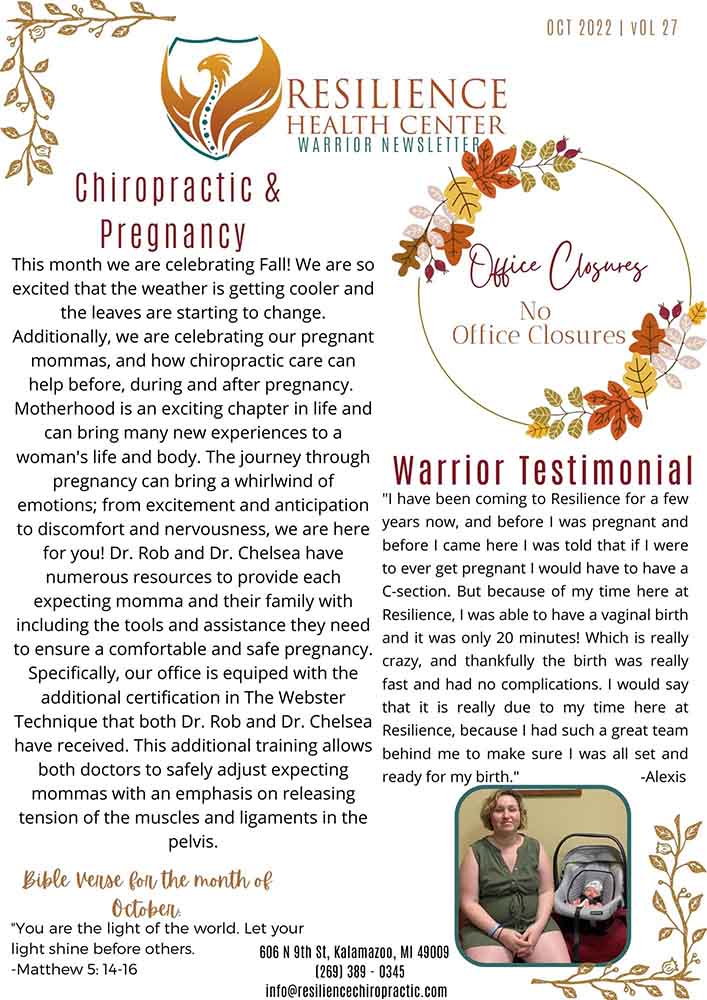 Chiropractic Kalamazoo MI Chiropractic Newsletter October Week 1