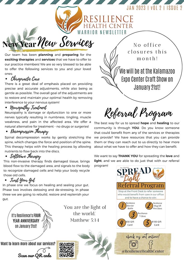 Chiropractic Kalamazoo MI Chiropractic Newsletter January Week 2