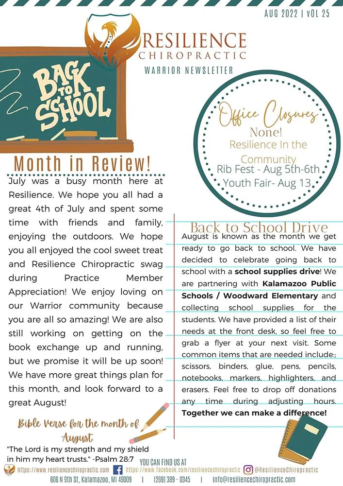 Chiropractic-Kalamazoo-MI-August-2022-Newsletter