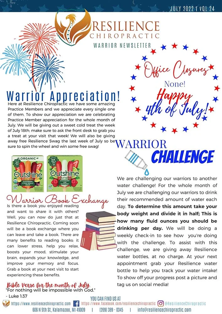 Chiropractic-Kalamazoo-MI-July-Week-1-Newsletter